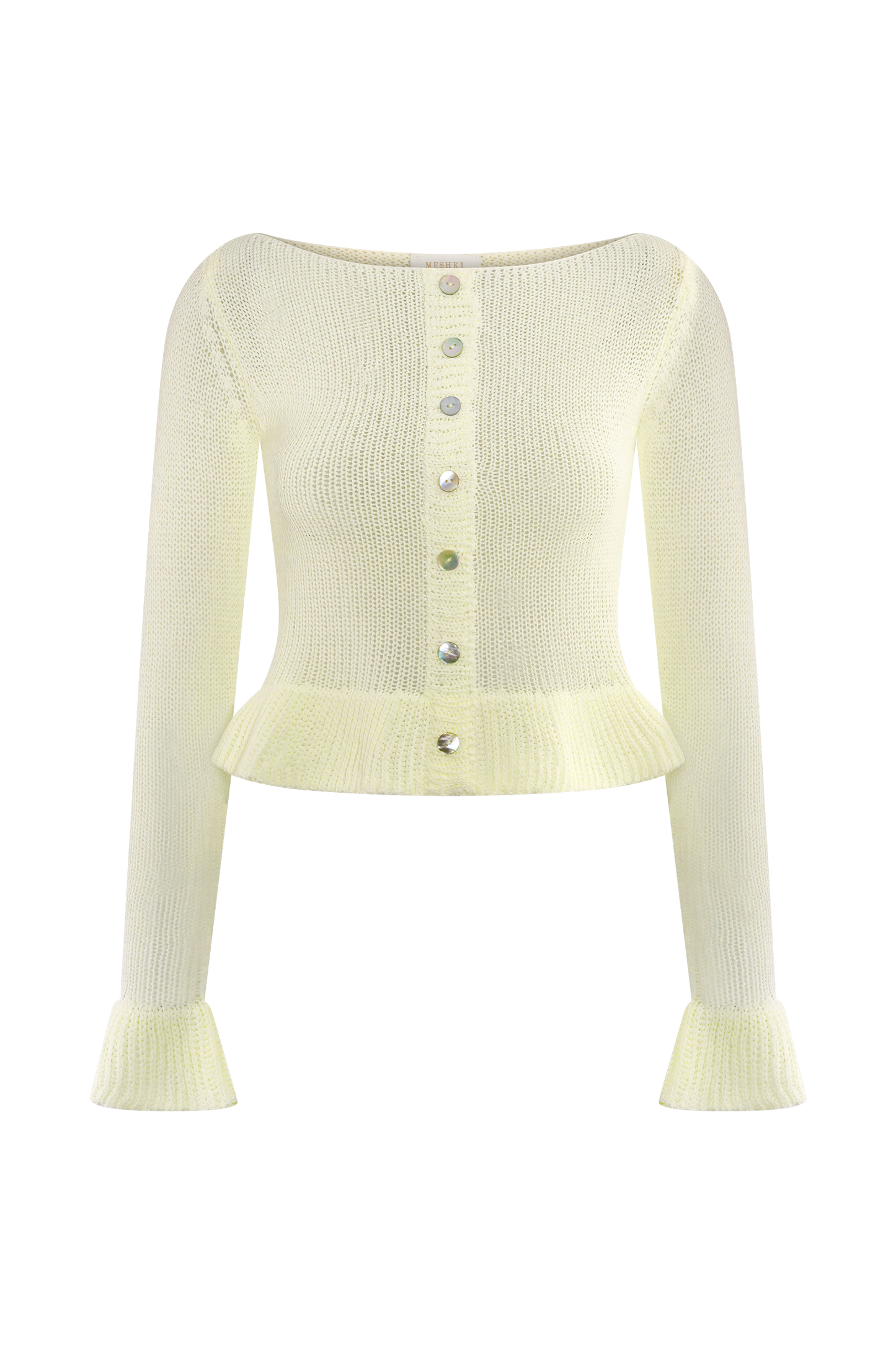 Eleanor Knit Frill Cardigan - White