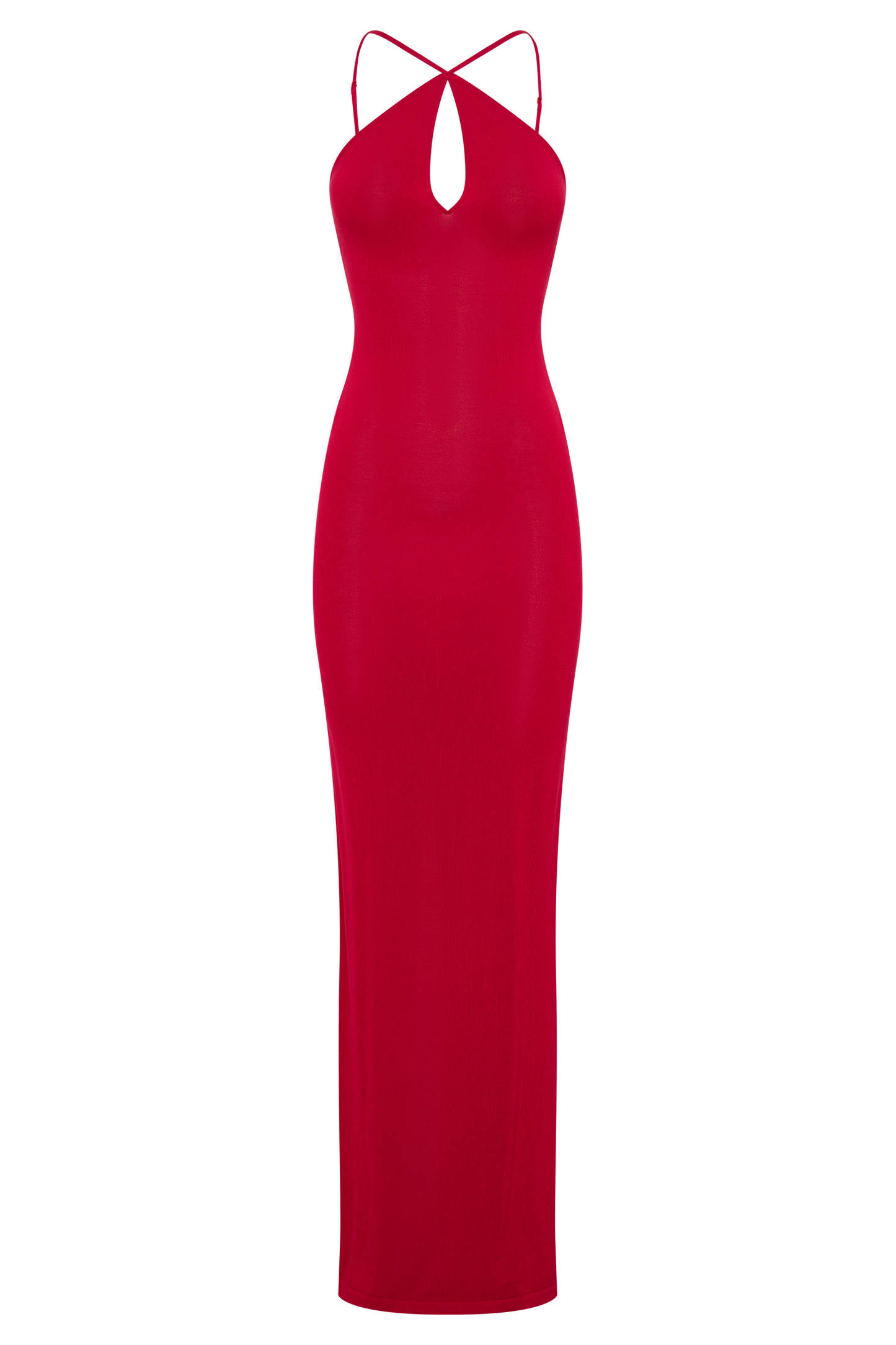 Ashtin Cross Front Knit Maxi Dress - Red
