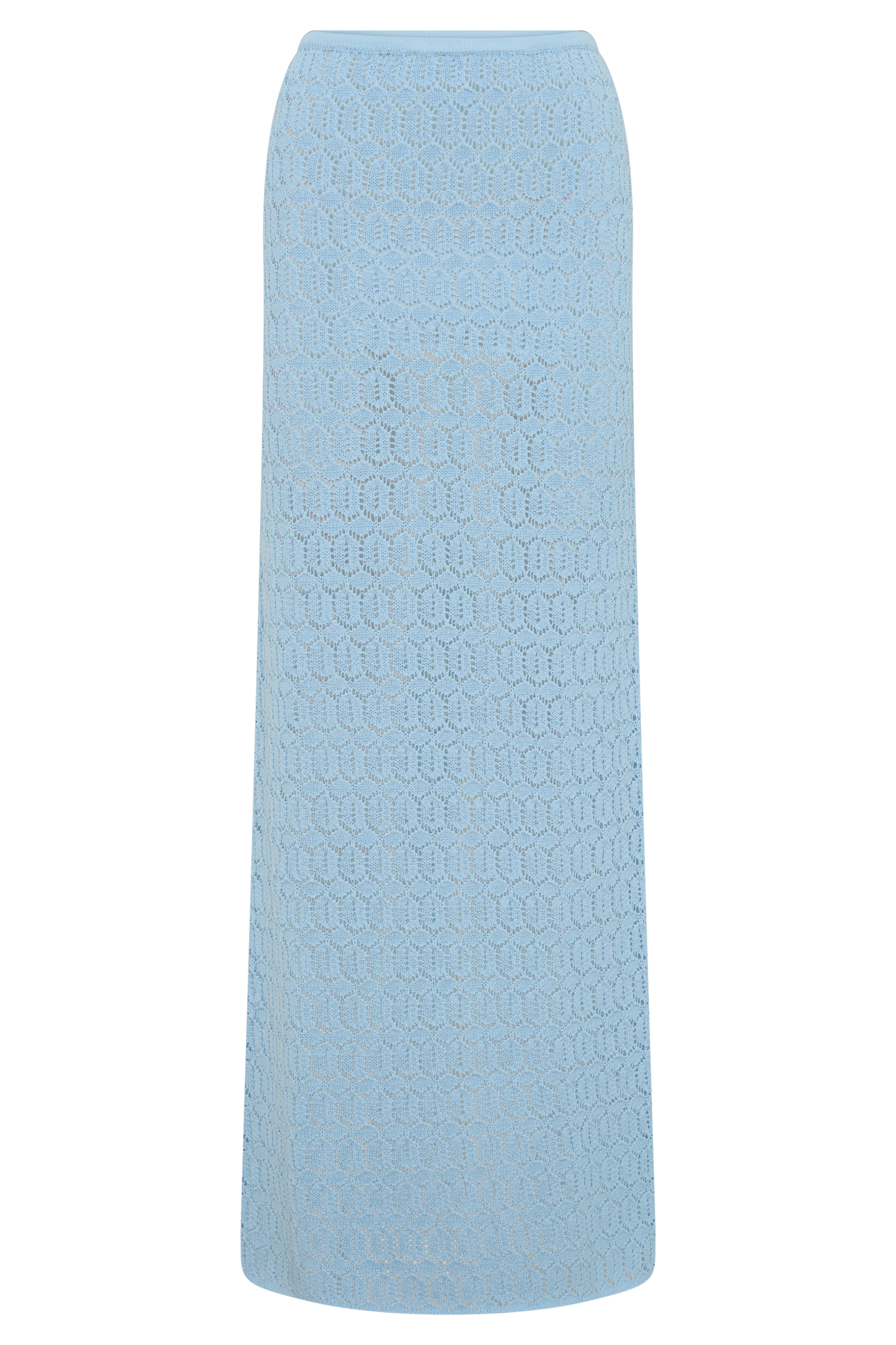 Courtney Crochet Knit Maxi Skirt - Pale Blue