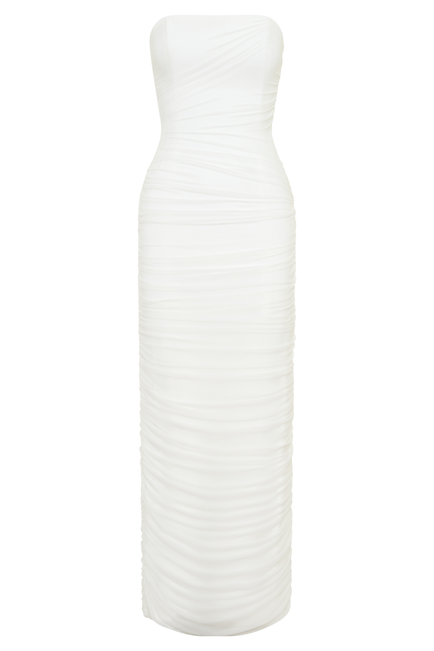 Jianna Strapless Mesh Maxi Dress - Ivory