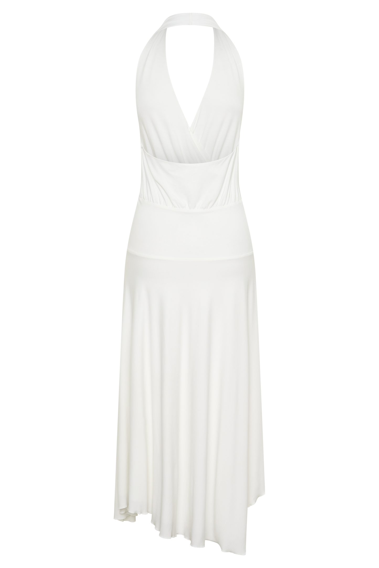 Krish Hankie Halter Midi Dress - White