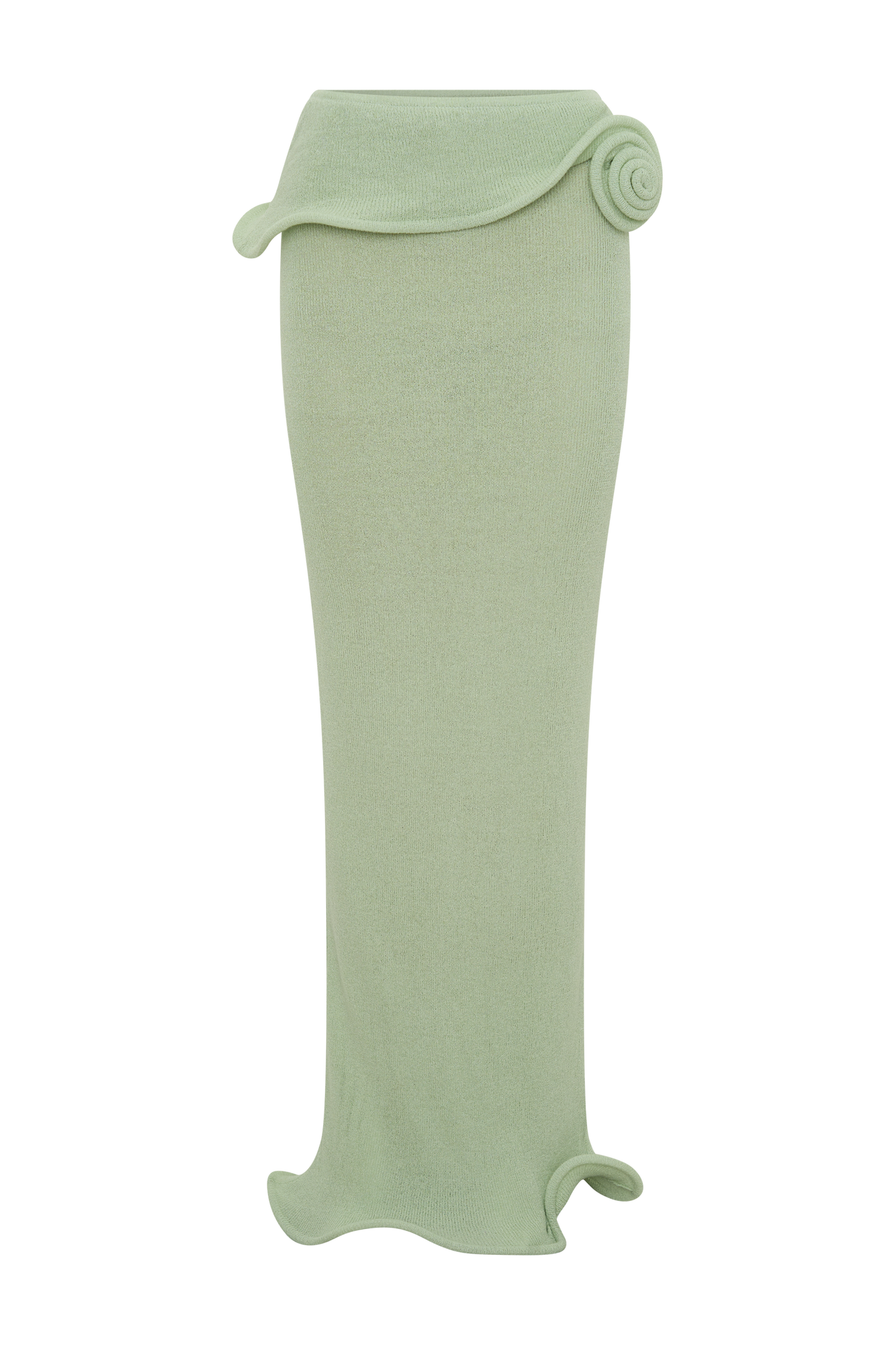 Samira Knit Wired Maxi Skirt - Pastel Green