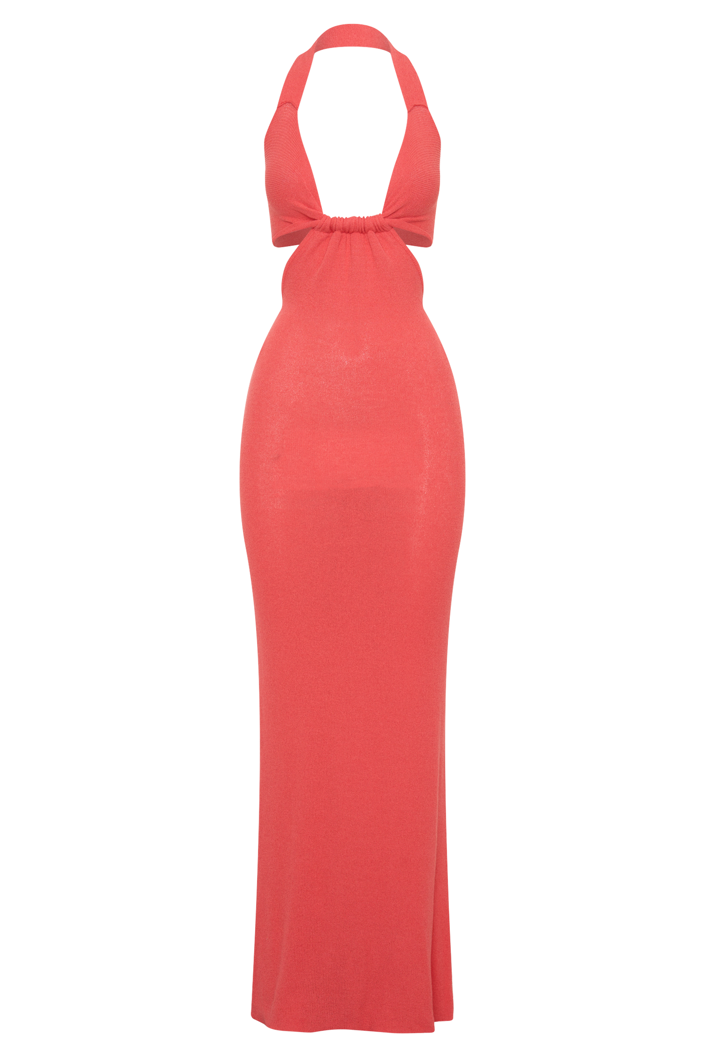 Theresea Halter Knit Maxi Dress - Coral