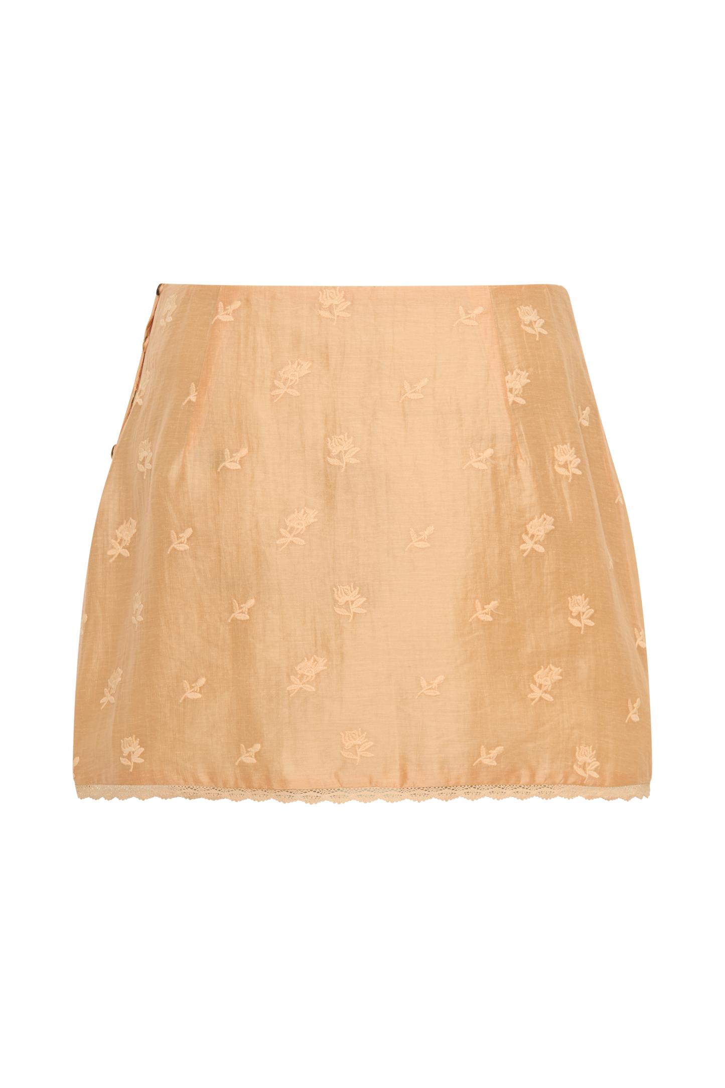 Vivian Embroidered Mini Skirt - Orange