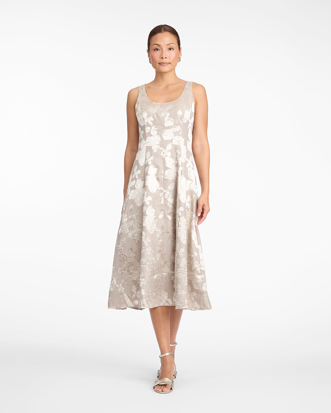 Delia Midi Dress in Jacquard