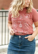 Christmas Stamps Holiday Graphic T-Shirt - FINAL SALE