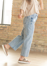Cropped High Rise Barrel Jeans
