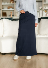 Quinn Navy Knit Maxi Skirt
