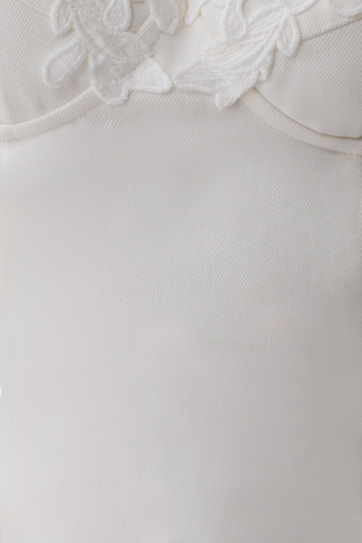 Emary Applique Denim Bustier Mini Dress - White
