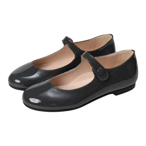 1314 - Gray Patent Leather Strap for Girl by London Kids
