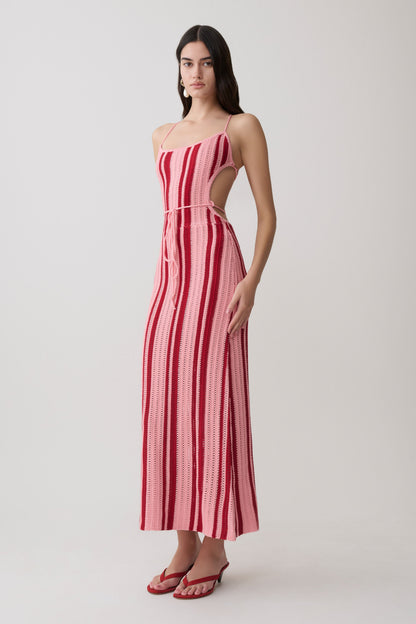 Shepherd Crochet Halter Maxi Dress - Pink