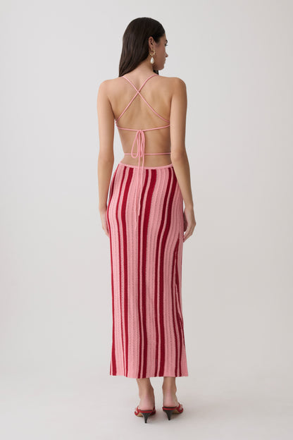 Shepherd Crochet Halter Maxi Dress - Pink