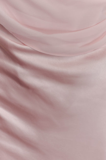 Carah Satin And Chiffon Maxi Dress - Pale Pink
