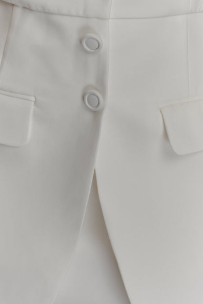 Ruth Cotton Halter Mini Dress - Ivory