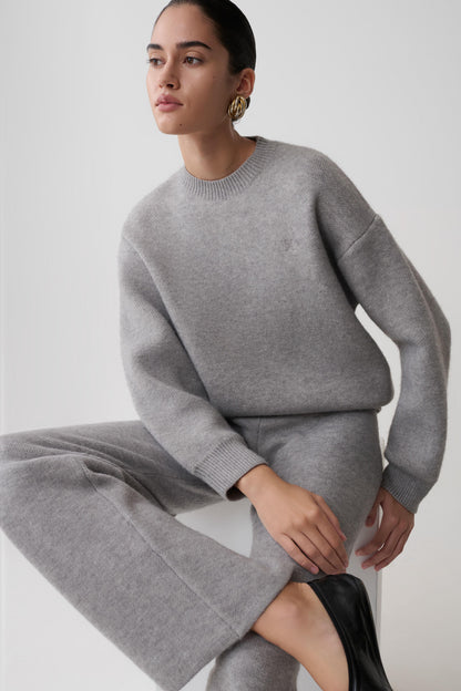 Lulu Oversized Knit Jumper - Grey Marle