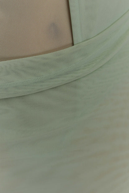 Edwina Knotted Mesh Maxi Dress - Sage