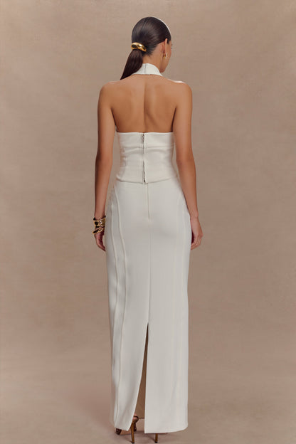 Meadow Corset Halter Top - White