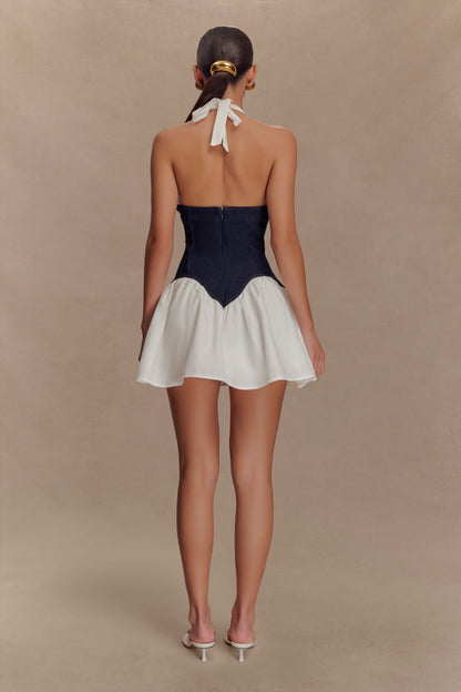 Merlyn Denim Cotton Mini Dress - Indigo Blue