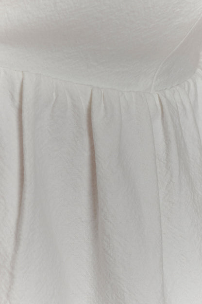 Janayia Cotton Beaded Top - White