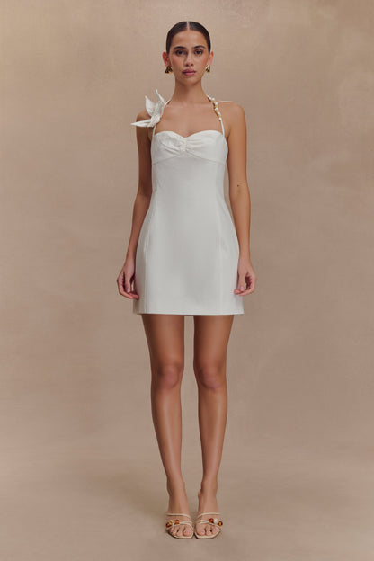 Reyes Cotton Floral Mini Dress - White