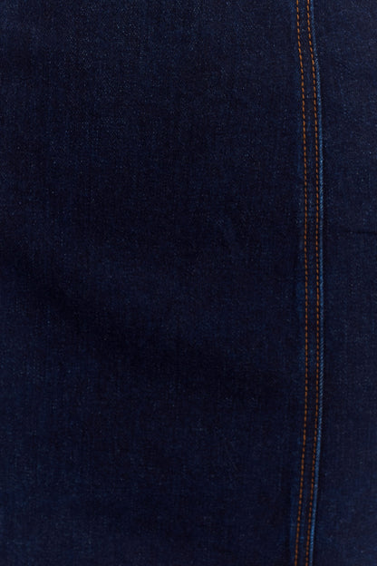 Raesha Frill Denim Mini Dress - Indigo Blue