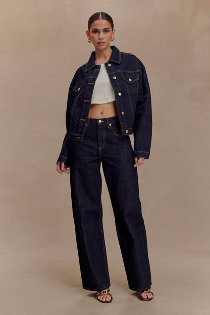 Mannon Mid Rise Denim Jeans - Washed Indigo Blue