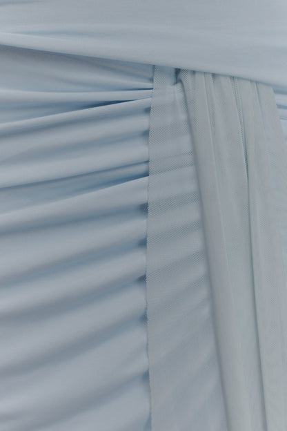 Calandra Slinky Maxi Skirt - Pale Blue