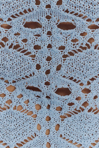 Aeline Crochet Knit Shorts - Sky Blue