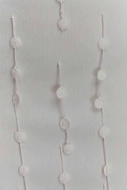 Tove Hand Knit Flower Mini Dress - White