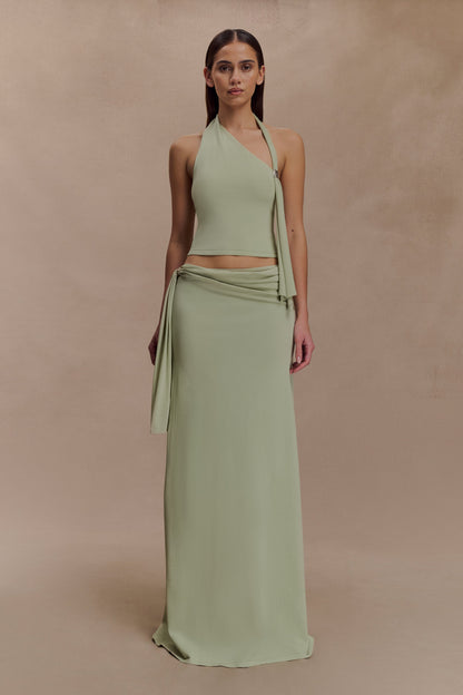 Xanthia Knit Halter Top - Pastel Green