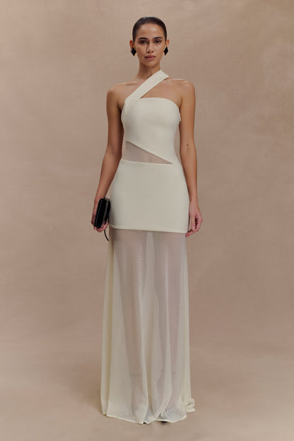 Vashti Cut Out Mesh Maxi Dress - Ivory