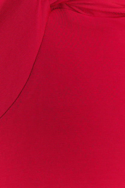 Stella Draped Slinky Maxi Dress - Fuchsia Pink