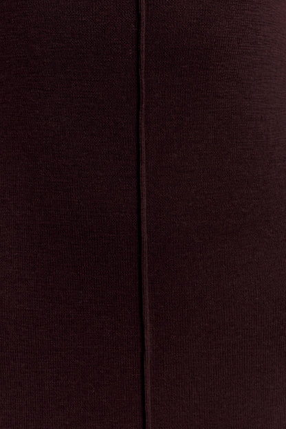 Cleona Merino Wool Ribbed Long Sleeve Maxi Dress - Deep Chocolate