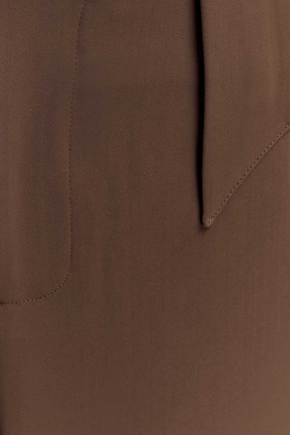 Arlo Wide Leg Suiting Trouser - Cacao Brown