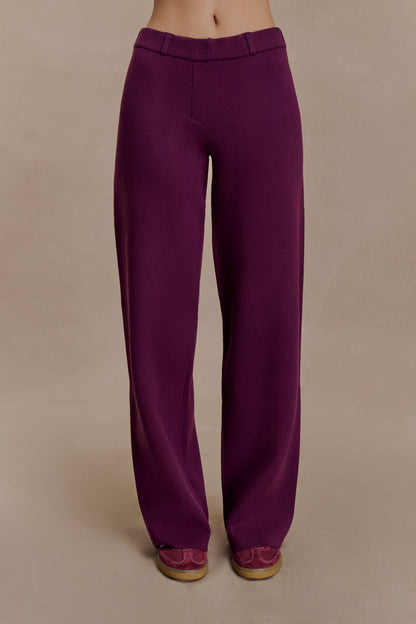 Lauren Knit Trouser - Plum