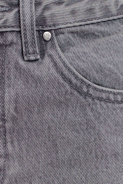 Georgette Mid Rise Paneled Denim Jeans - Grey