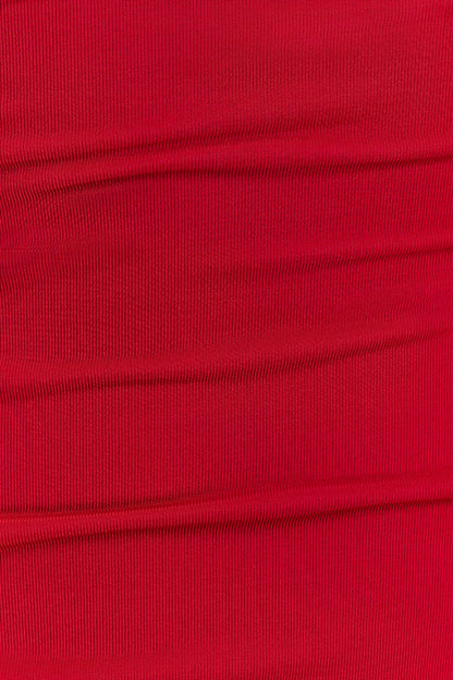 Mattea Slinky And Mesh Mini Dress With Scarf - Red