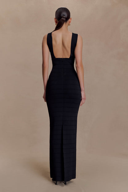 Jaylen Bandage Knit Maxi Dress - Black