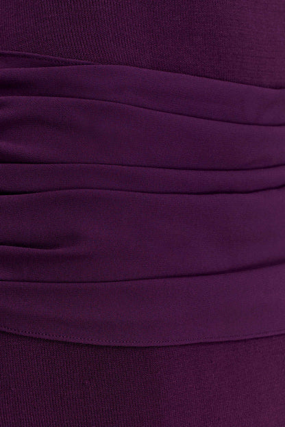 Grayson Knit Chiffon Maxi Dress - Plum