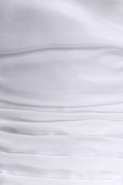 Daniela Ruched Halter Midi Dress - White