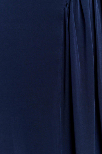 Vivica Slinky Gathered Maxi Skirt - Midnight Navy