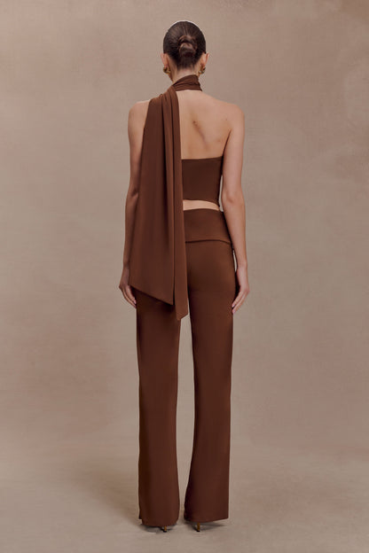 Lydia Slinky Straight Leg Pants - Chocolate