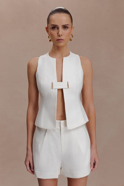 Aldea Cotton Sleeveless Top - White