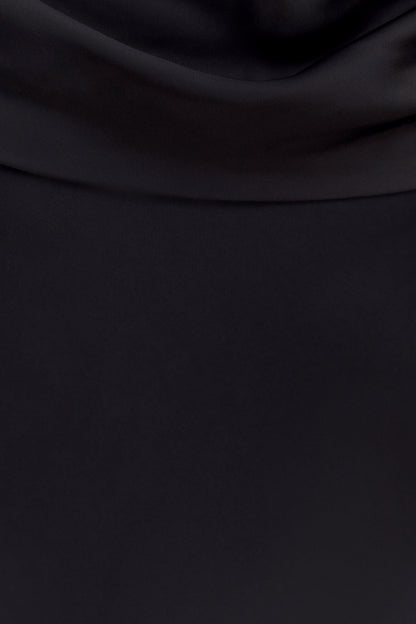 Lydia Cowl Neck Satin Maxi Dress - Black