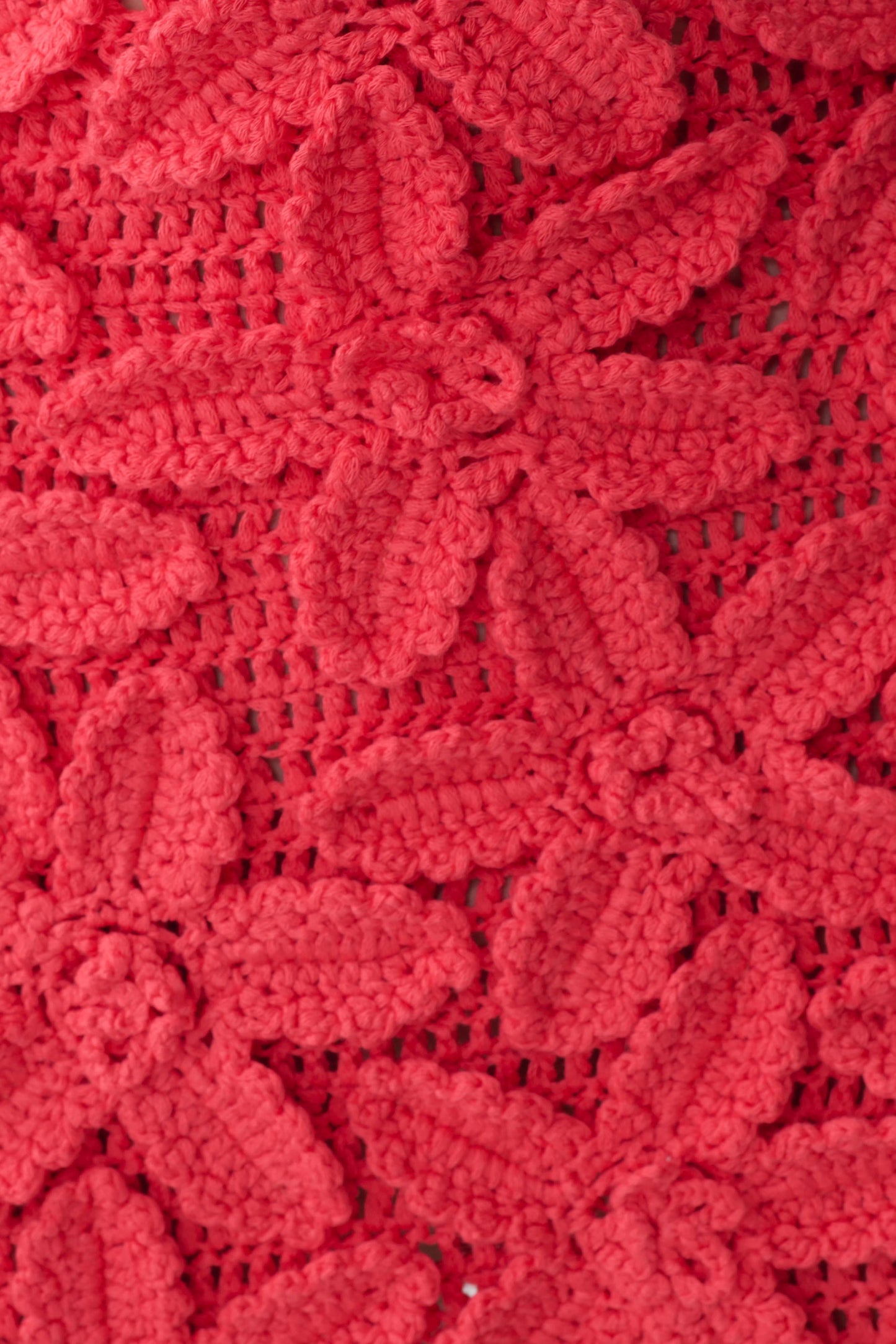 Jaylene Floral Crochet Mini Dress - Pomegranate
