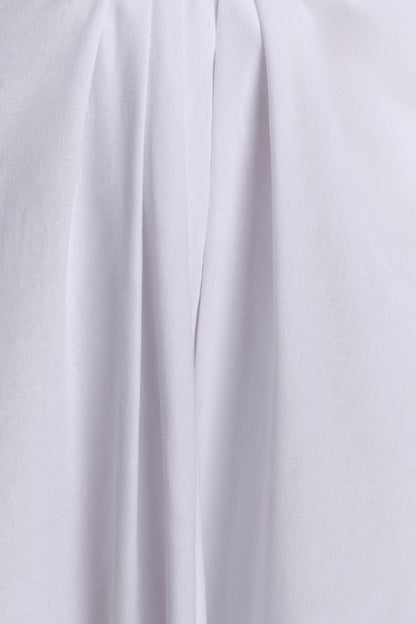 Talia Draped Linen Midi Skirt - White