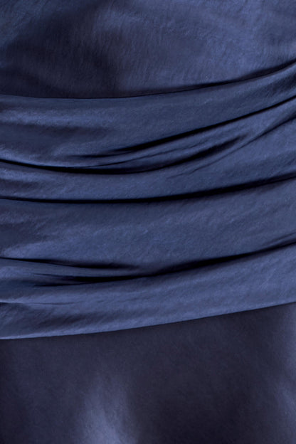 Sarah Strapless Maxi Dress With Waist Tie - Navy