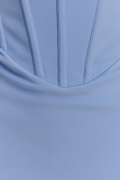 Luella Crepe Corset Maxi Dress - Cornflower Blue