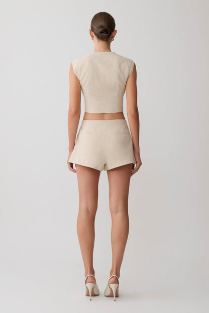 Anahita Linen Short - Natural