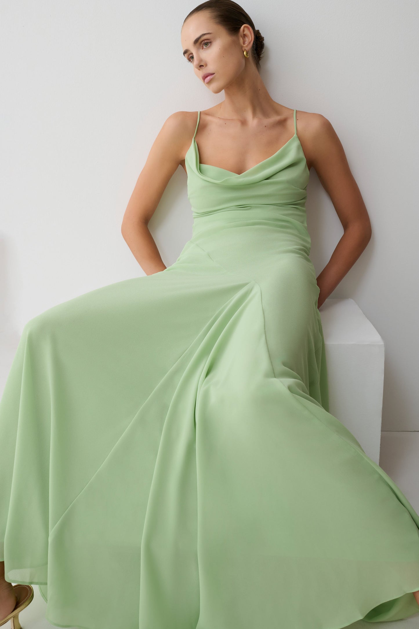 Aurelia Chiffon Maxi Dress - Sage